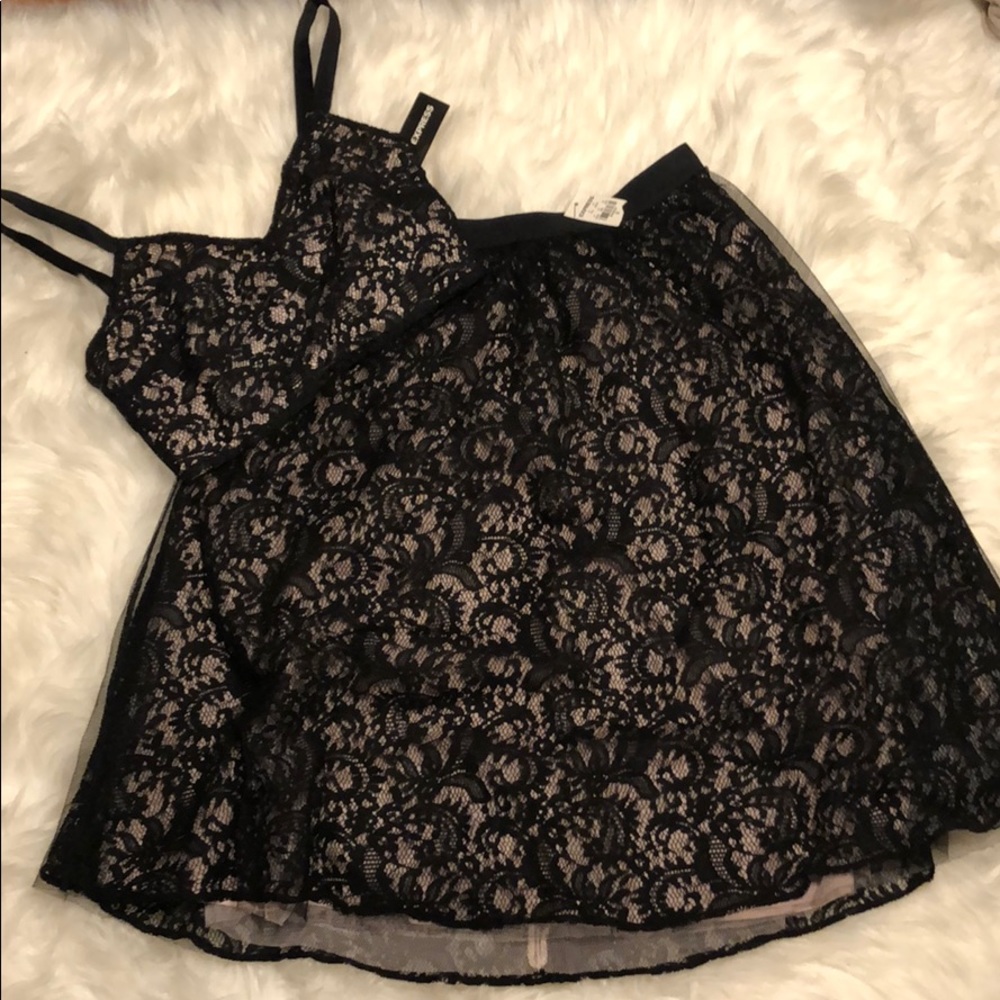 Lacey Black Skirt with Crop Top